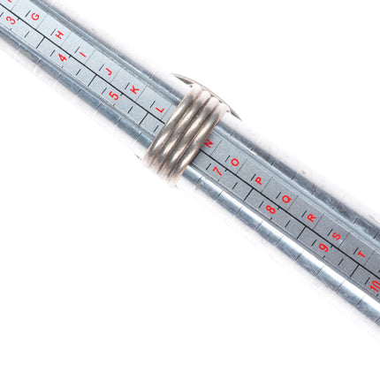 sz6.5 1977 Vintage Navajo sterling silver spiderweb turquoise ring