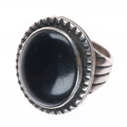 sz10 Alberto Contreraz southwestern sterling silver onyx men's ring