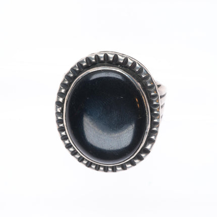 sz10 Alberto Contreraz southwestern sterling silver onyx men's ring