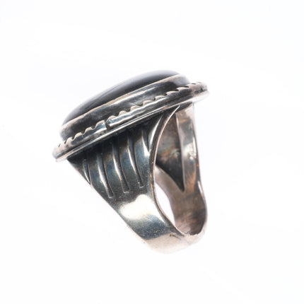 sz10 Alberto Contreraz southwestern sterling silver onyx men's ring