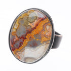sz12.75 Vintage southwestern/Navajo sterling silver lace agate men's ring