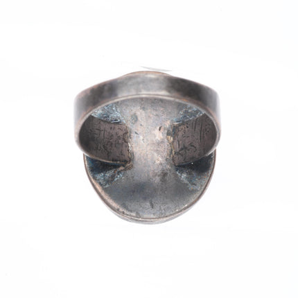 sz12.75 Vintage southwestern/Navajo sterling silver lace agate men's ring