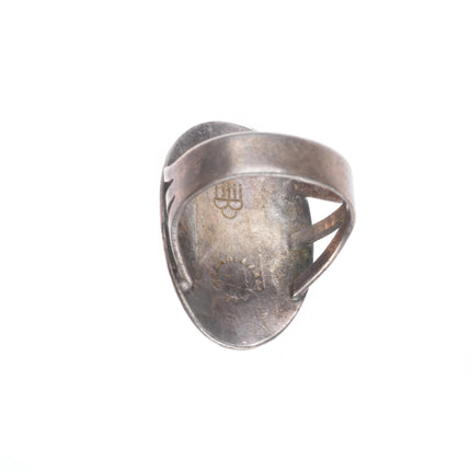sz6.5 c1950 Victor Coochwytewa Hopi overlay early ring sterling silver