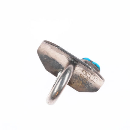 sz6 vintage Navajo or Hopi Overlay ring with turquoise sterling silver