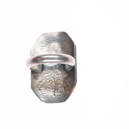 sz6 vintage Navajo or Hopi Overlay ring with turquoise sterling silver