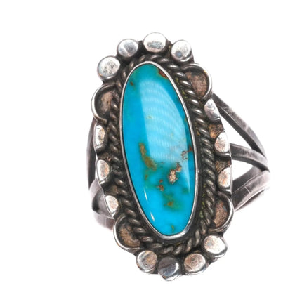 sz6.5 40's-50's Navajo sterling silver high grade turquoise ring