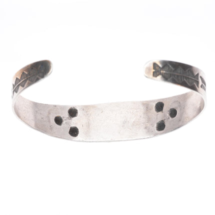 6.5" 1940's Fred Harvey - Navajo sterling silver arrows turquoise cuff bracelet