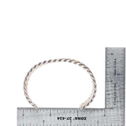 6.5" Vintage Southwestern sterling silver twisted wire 6 row cuff bracelet