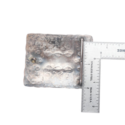 c1930 Vintage Navajo sterling silver turquoise whirling logs/arrows belt buckle