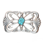 Big Vintage Navajo tufa/sand cast sterling silver belt buckle with turquoise