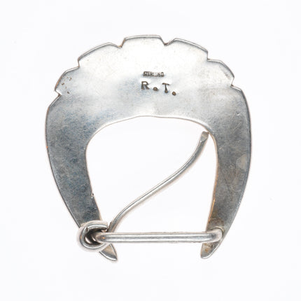 Vintage R.T. Navajo sterling silver 3/4" Ranger belt buckle set