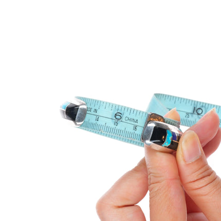 6.5" Richard Begay Navajo sterling silver turquoise, black jade cuff bracelet