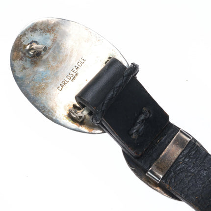 Carlos Eagle Ottawa/Chippewa sterling silver turquoise row inlay concho belt