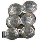 Vintage Maloney Navajo sterling silver deep stamped concho belt