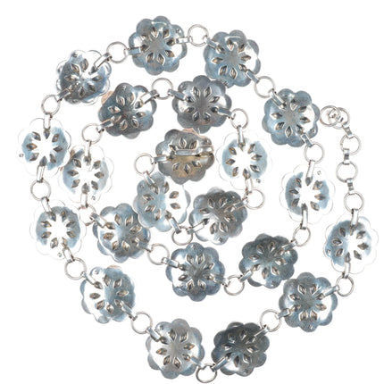 43" Southwestern Sterling silver deep stamped link concho belt - Sunwest shop