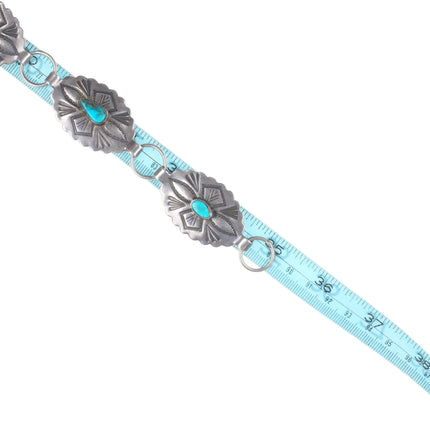 35" 40's-50's Fred Harvey Lone Mountain turquoise sterling silver concho belt