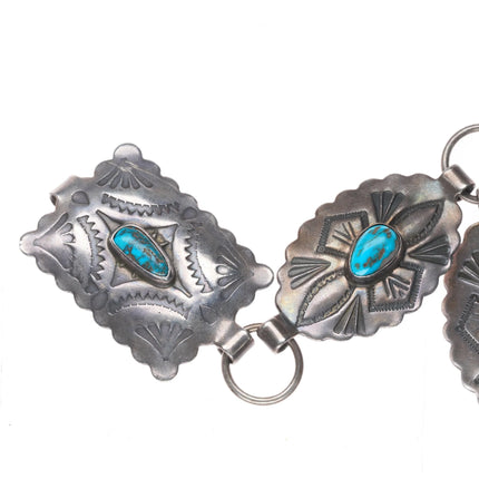 35" 40's-50's Fred Harvey Lone Mountain turquoise sterling silver concho belt