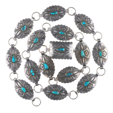 35" 40's-50's Fred Harvey Lone Mountain turquoise sterling silver concho belt