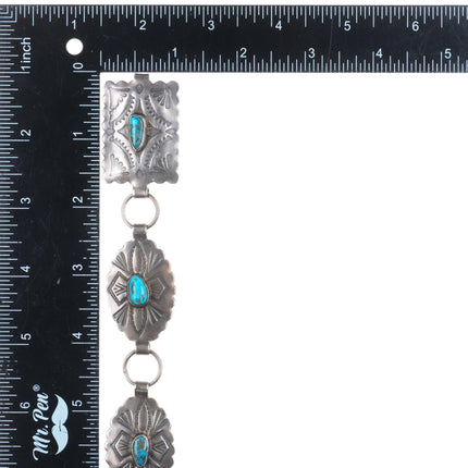 35" 40's-50's Fred Harvey Lone Mountain turquoise sterling silver concho belt