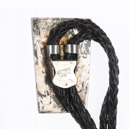 c1960 c-31 Hopi tufa cast sterling silver kokopelli bolo tie