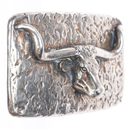 Retired James Avery Sterling silver Texas Longhorn belt buckle