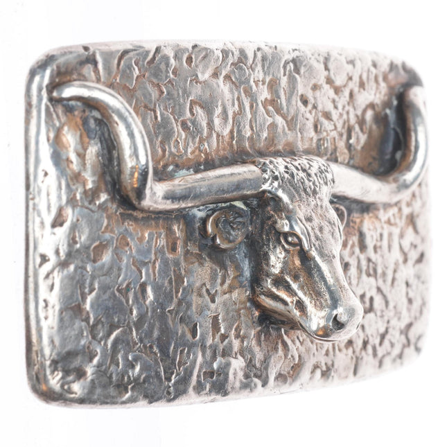 Retired James Avery Sterling silver Texas Longhorn belt buckle