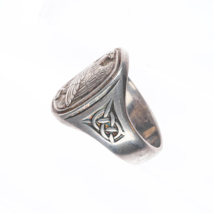 sz10.5 Georg Jensen sterling silver Celtic eagle ring 1982 for Franklin Mint