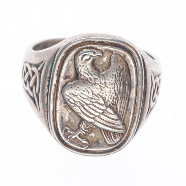 sz10.5 Georg Jensen sterling silver Celtic eagle ring 1982 for Franklin Mint