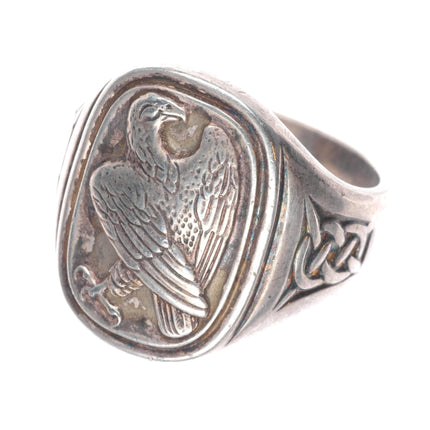 sz10.5 Georg Jensen sterling silver Celtic eagle ring 1982 for Franklin Mint