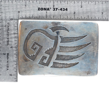 Vintage Southwestern/Native American sterling silver bear paw belt buckle