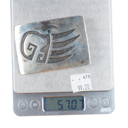 Vintage Southwestern/Native American sterling silver bear paw belt buckle