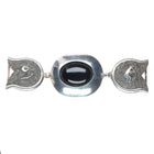 Foster Yazzie Navajo reversible 3pc sterling silver/onyx belt buckle set