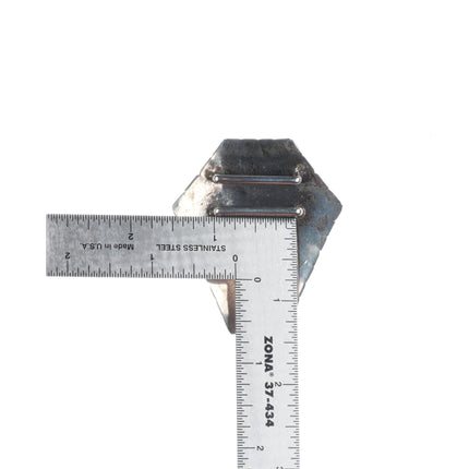 Vintage Navajo sterling silver 2pc belt buckle modernist textured design