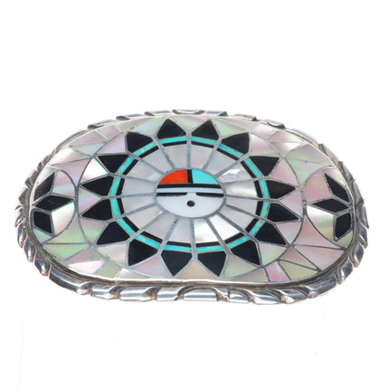 RLK Zuni Ralph and Lillie Kallestewa vintage sterling silver sunface belt buckle