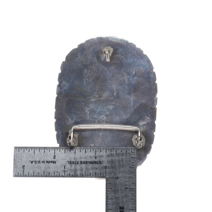 RLK Zuni Ralph and Lillie Kallestewa vintage sterling silver sunface belt buckle