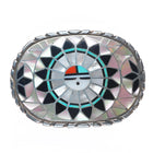 RLK Zuni Ralph and Lillie Kallestewa vintage sterling silver sunface belt buckle