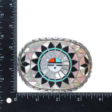 RLK Zuni Ralph and Lillie Kallestewa vintage sterling silver sunface belt buckle