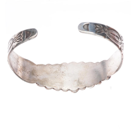 6.75" 1930's fine Navajo Lone Mountain turquoise sterling silver cuff bracelet