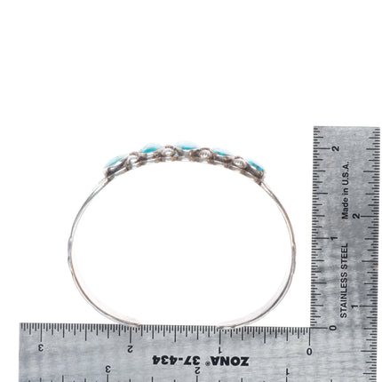 6.75" 1930's fine Navajo Lone Mountain turquoise sterling silver cuff bracelet