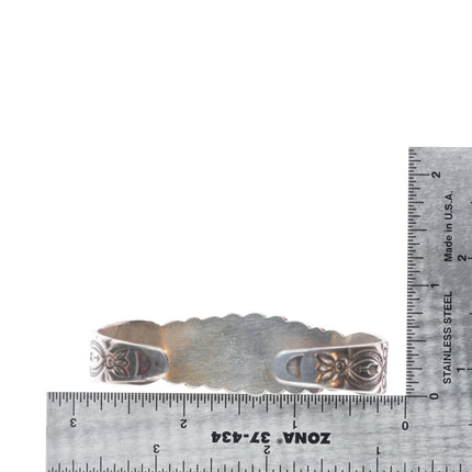 6.75" 1930's fine Navajo Lone Mountain turquoise sterling silver cuff bracelet