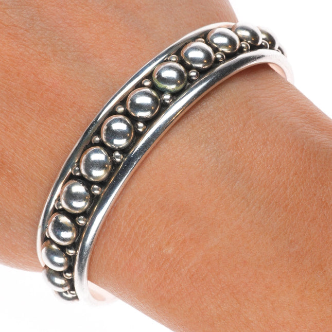 6.25" Richard Little Yellowhorse Navajo sterling silver modernist cuff bracelet