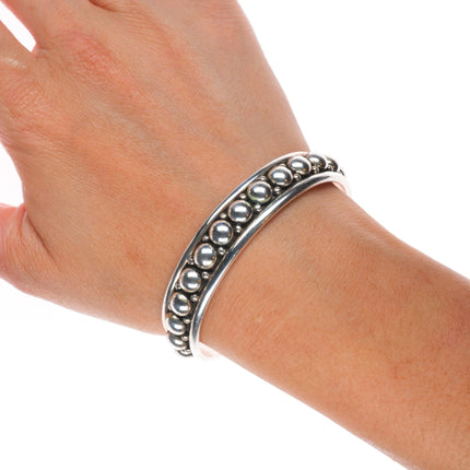 6.25" Richard Little Yellowhorse Navajo sterling silver modernist cuff bracelet