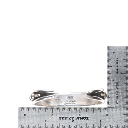 6.25" Richard Little Yellowhorse Navajo sterling silver modernist cuff bracelet