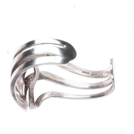 6.6" Michael Kirk Isleta/Navajo sterling silver modernist freeform cuff bracelet