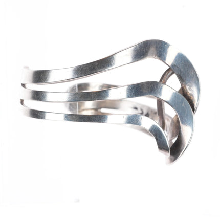 6.6" Michael Kirk Isleta/Navajo sterling silver modernist freeform cuff bracelet
