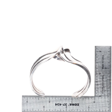 6.6" Michael Kirk Isleta/Navajo sterling silver modernist freeform cuff bracelet