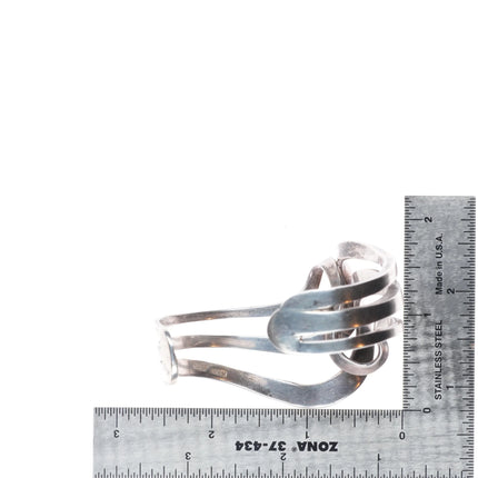 6.6" Michael Kirk Isleta/Navajo sterling silver modernist freeform cuff bracelet