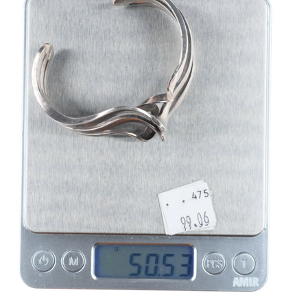 6.6" Michael Kirk Isleta/Navajo sterling silver modernist freeform cuff bracelet