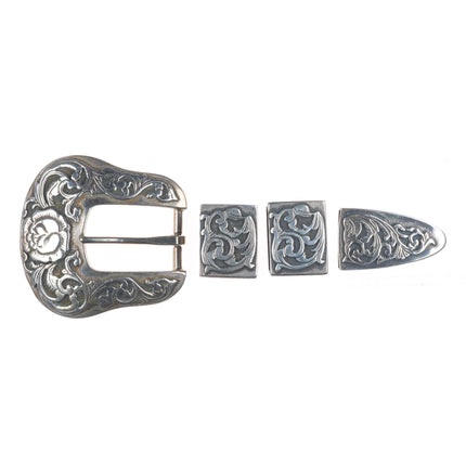 vintage Douglas Magnus - Heartline sterling silver 3/4" ranger belt buckle set