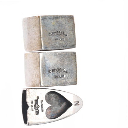 vintage Douglas Magnus - Heartline sterling silver 3/4" ranger belt buckle set